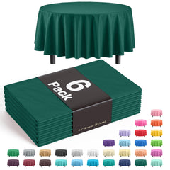 Round Dark Green Table Cover | 6 Pack