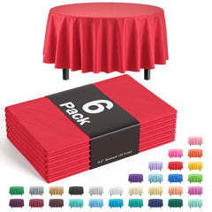 Round Red Table Cover | 6 Pack