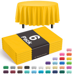 Round Yellow Table Cover | 6 Pack