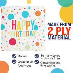 Birthday Print Luncheon Napkins | 300 Count