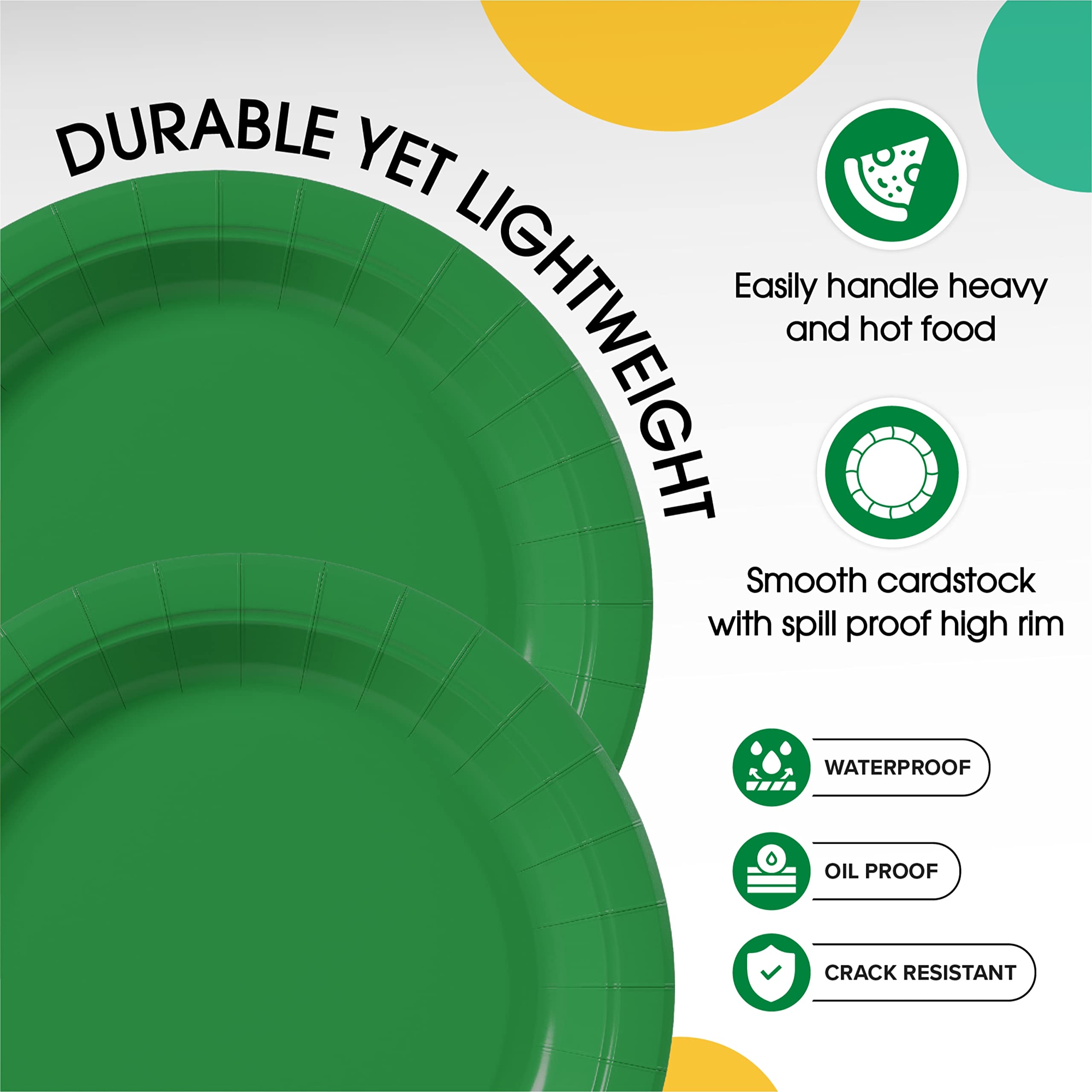 7 In. Emerald Green Paper Plates | 500 Count