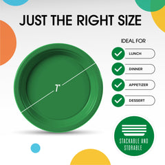 7 In. | Emerald Green Plastic Plates | 600 Count