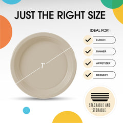 7 In. | Ivory Plastic Plates | 600 Count