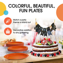 7 In. Orange Paper Plates | 500 Count