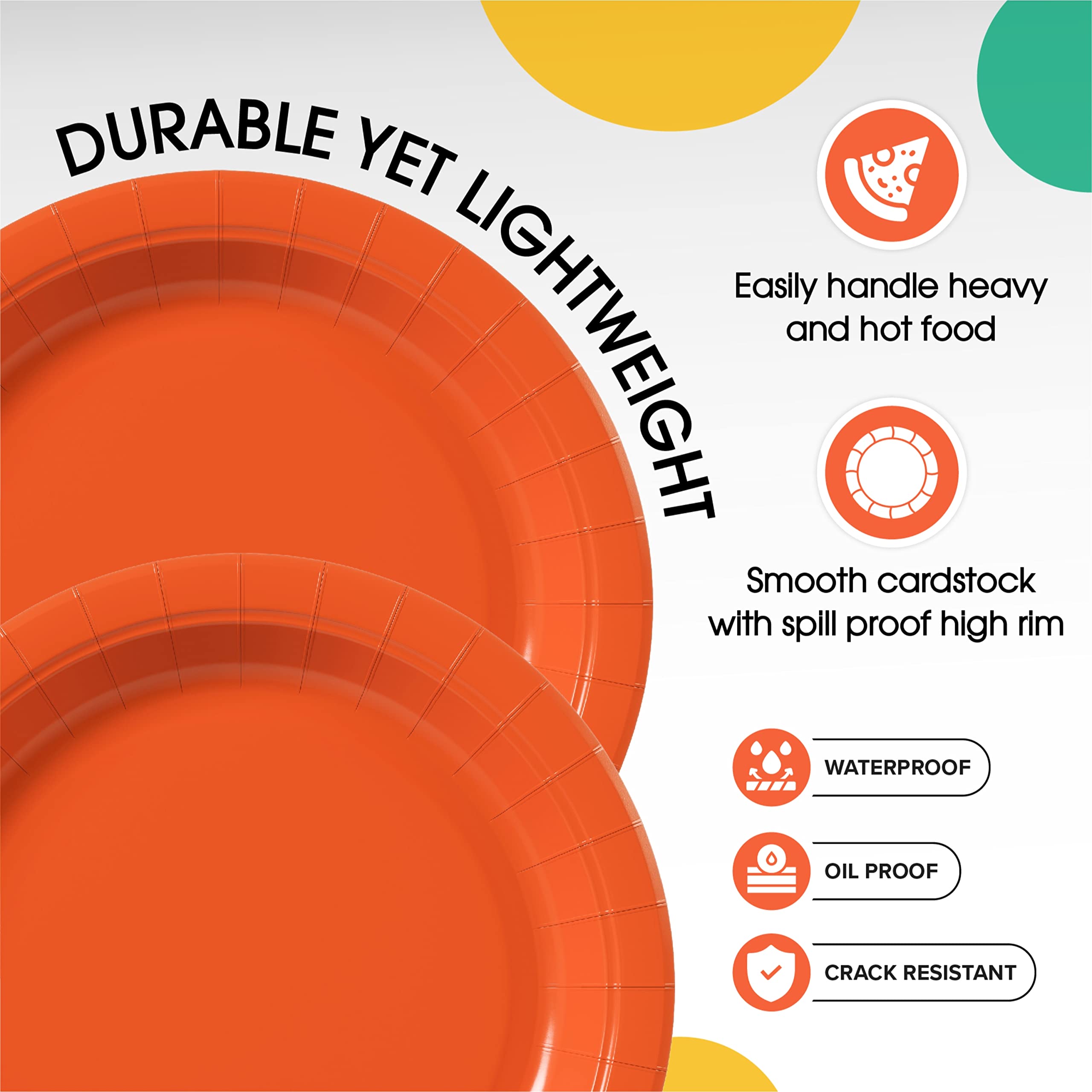 7 In. Orange Paper Plates | 500 Count