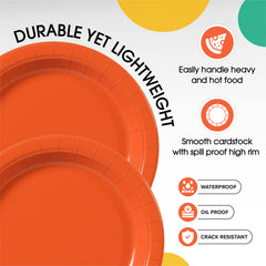 7 In. Orange Paper Plates | 500 Count