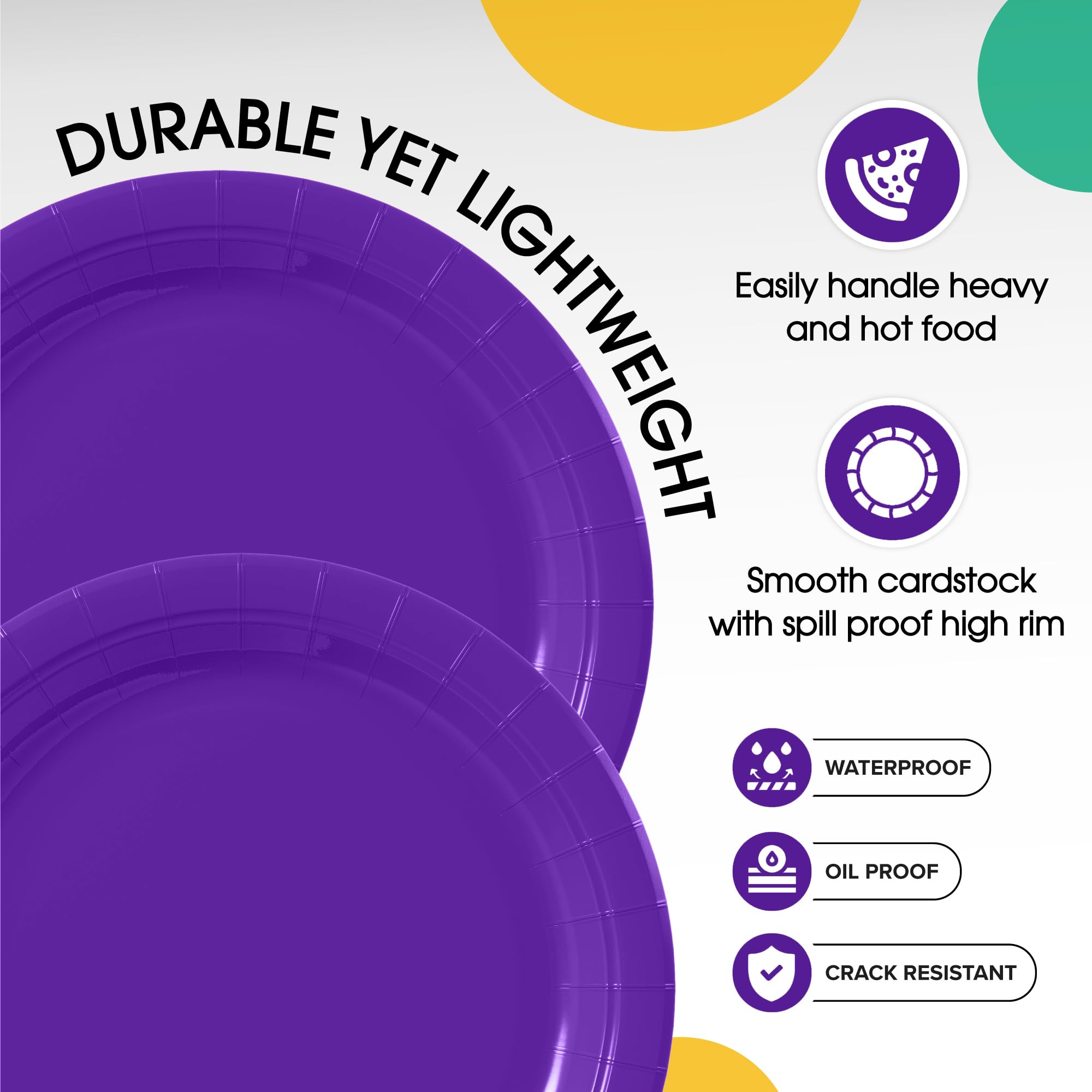 7 In. Purple Paper Plates | 500 Count