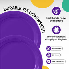 7 In. Purple Paper Plates | 100 Count