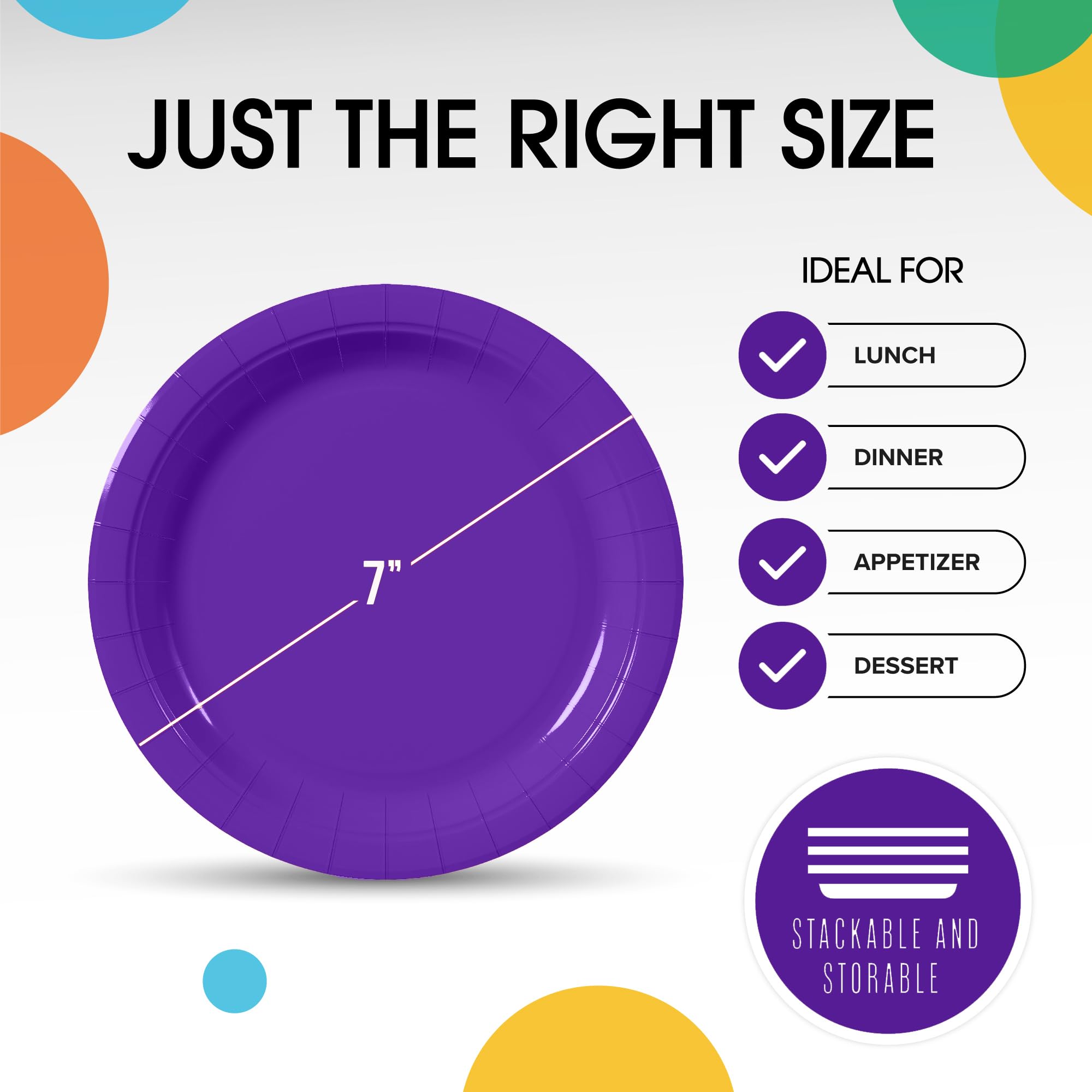 7 In. Purple Paper Plates | 500 Count