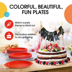 7 In. Red Paper Plates | 100 Count