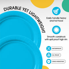 7 In. Turquiose Paper Plates | 500 Count