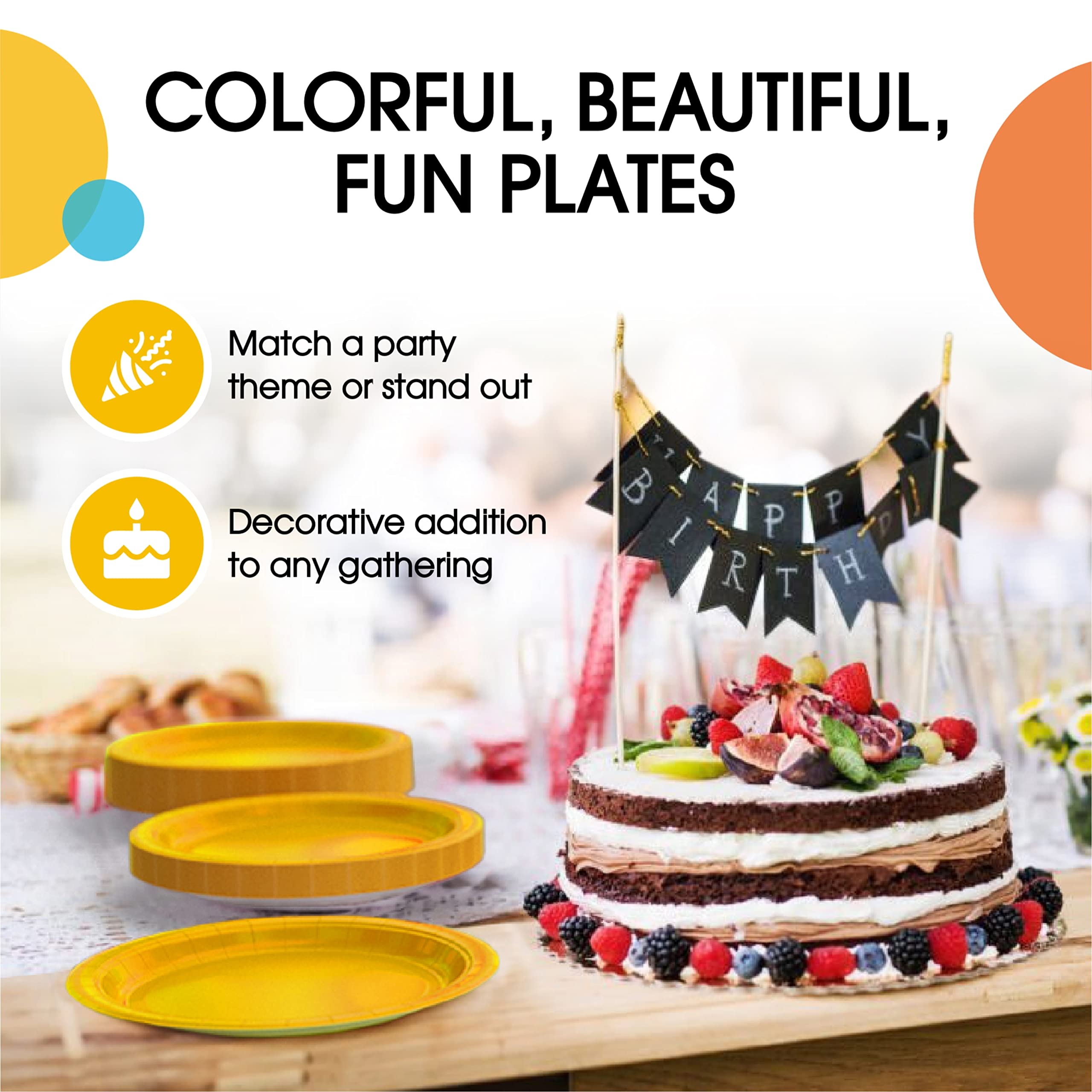 7 In. Yellow Paper Plates | 500 Count