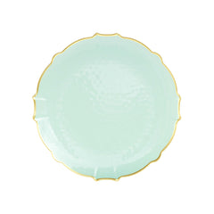 7.5 In. Mint/Gold Petal Plates | 40 Count