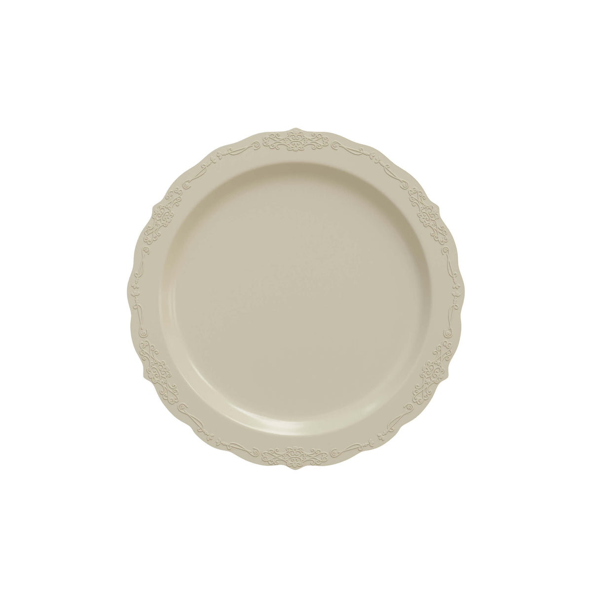 7.5 In. Ivory Victorian Design Plates | 40 Count