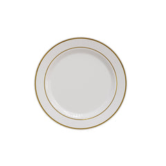 7.5 In. Cream/Gold Line Design Plates | 40 Count