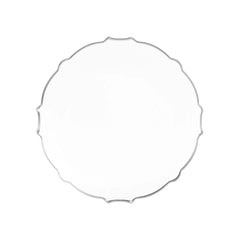 7.5 In. Clear/Silver Petal Plates | 40 Count