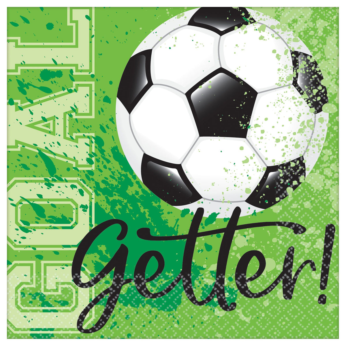 Soccer Beverage Napkins, Green, 5-inch, 36-ct - Pack of 2