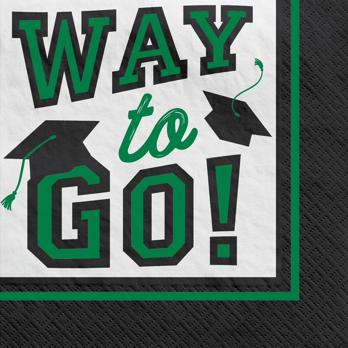 True to Your School Way to Go! Beverage Napkins, Green, 5-inch, 40-ct - Pack of 12