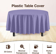 Lavender Round Plastic Table Covers | 48 Count