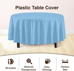 Round Light Blue Table Cover | 12 Pack