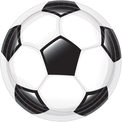 Soccer Ball Paper Dinner Plates, Black/White, 10.5 inch, 20-ct - Pack of 6