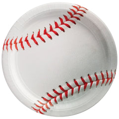 Home Run Baseball Paper Plates - 10.5-inch Round (20 Ct) - Case of 24