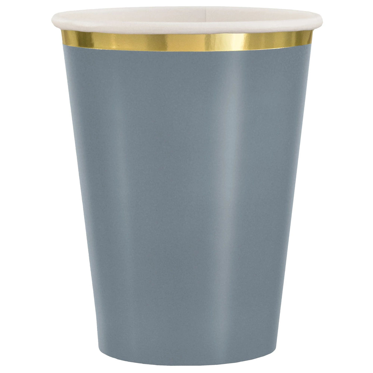 Dark Gray Paper Cup with Gold Trim - 12oz, 8-pk | Case of 120
