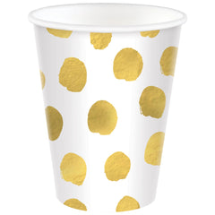 Elegant Gold Motif 12oz Paper Cups, 20-ct - Pack of 6