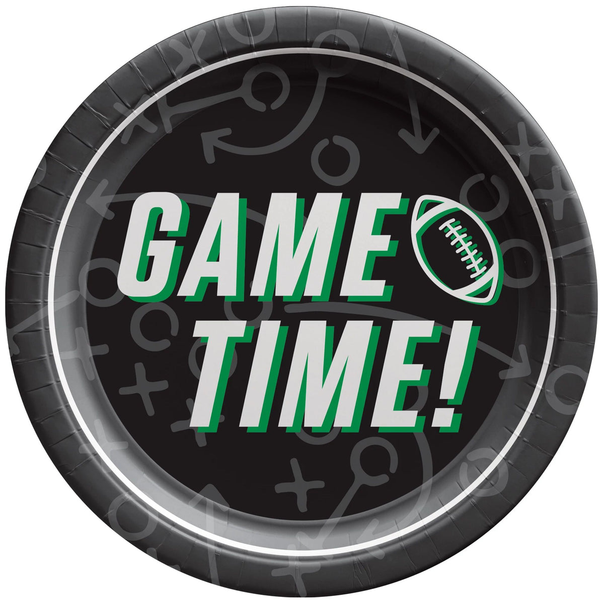 Game Time Football Paper Plates - 6.75-inch, 50-ct - Case of 6