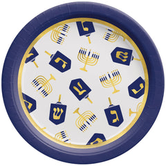6.75" Hanukkah Celebration Paper Plates | 120 Count