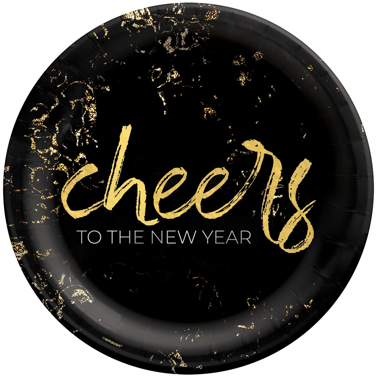 Round Paper Salad Plates, Black/Gold, 6.75-inch, 20-ct - Case of 54