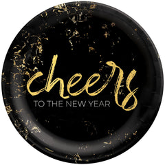 Round Paper Salad Plates, Black/Gold, 6.75-inch, 20-ct - Case of 54