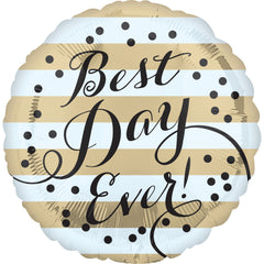 Sparkling Gold Best Day Ever Balloon 18-Inch - Pack of 5