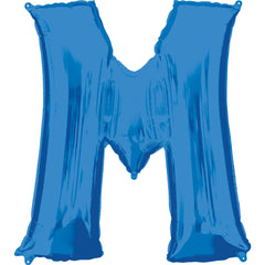 Royal Blue Foil Letter M Balloon - Pack of 5