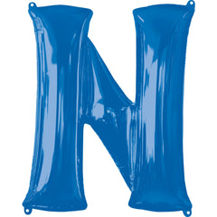 Royal Blue Letter N Foil Balloon - Pack of 5