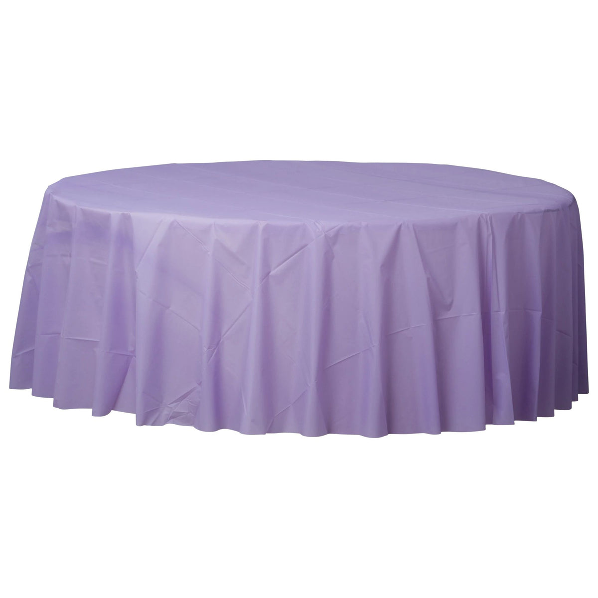 Elegant Lavender Round Plastic Table Cover - Case of 72