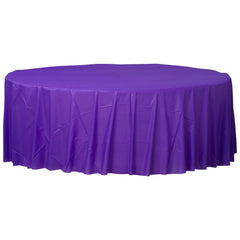 Vibrant Purple 84 Round Plastic Table Cover - Pack of 6