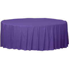 Elegant Purple Round Plastic Table Cover - 84 - Pack of 12