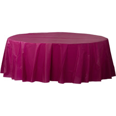 Elegant Berry Round Plastic Table Cover - 84 - Pack of 6