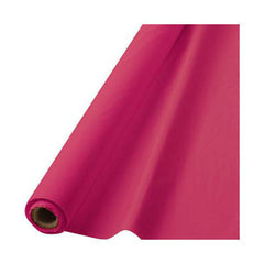 Bright Pink Plastic Table Cover Roll, 40 inch x 100 foot - Case of 6