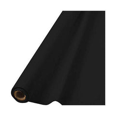 Jet Black Plastic Table Cover Roll - 40 x 100' - Case of 6