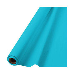 Caribbean Blue Plastic Table Cover Roll, 40 inch x 100 foot - Case of 6