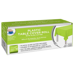 Kiwi Green Plastic Table Cover Roll, 54 x 126 ft - Case of 6