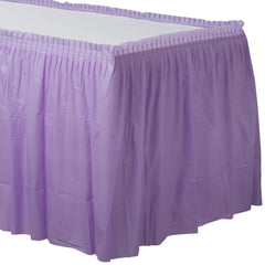 Elegant Lavender Plastic Table Skirt - Pack of 6