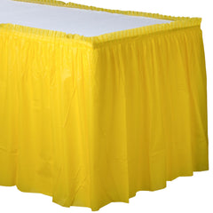 Yellow Plastic Reusable Table Skirt, 29 inch x 168 inch - Pack of 6