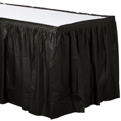 Elegant Black Plastic Table Skirt - Case of 36