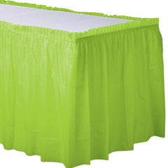 Kiwi Green Plastic Table Skirt - Pack of 6