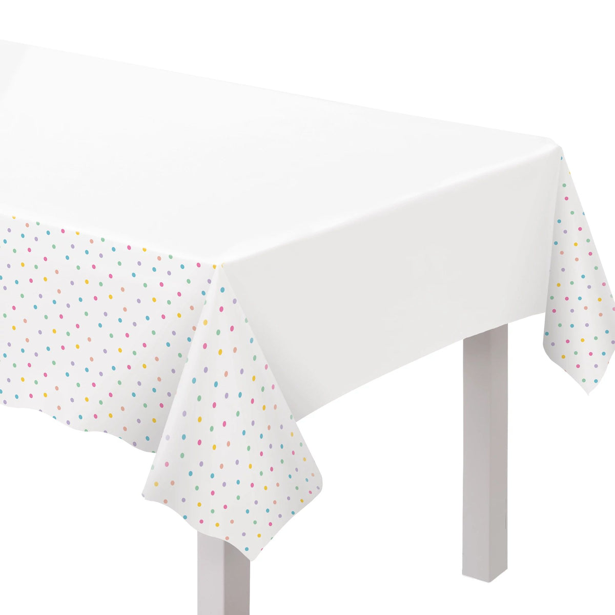 Spa Party Plastic Table Cover, 54x96-inch, Purple/Pink/Green - Pack of 12