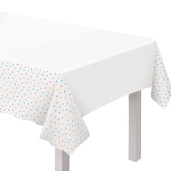 Spa Party Plastic Table Cover, 54x96-inch, Purple/Pink/Green - Pack of 12