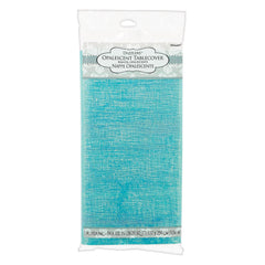 Dazzler Blue Plastic Opalescent Reusable Table Cover, 54 inch x 102 inch - Pack of 6